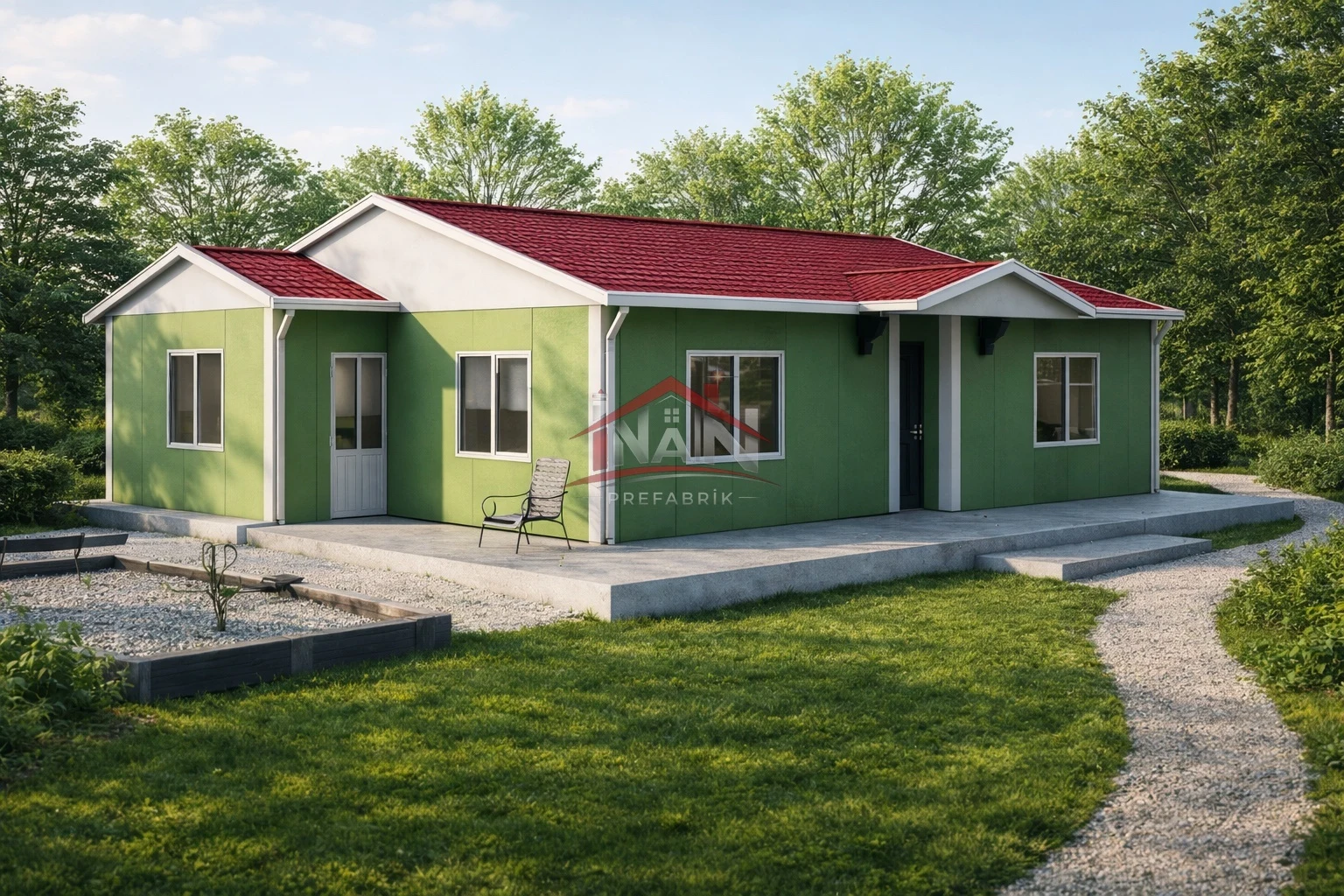 2+1 Tek Katlı Prefabrik Ev 72 m²