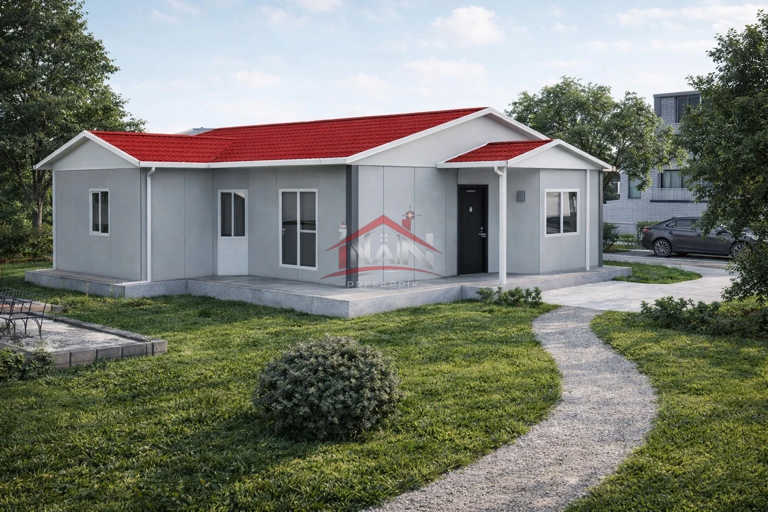 2+1 Tek Katlı Prefabrik Ev 77 m²
