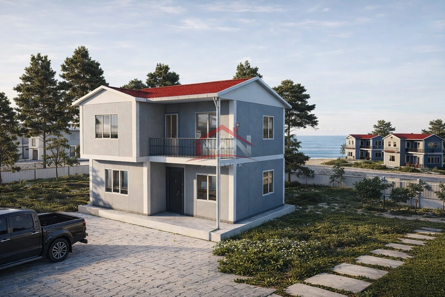 3+1 Çift Katlı Prefabrik Ev 105 m²