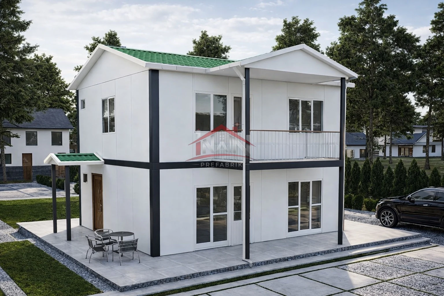 3+1 Çift Katlı Prefabrik Ev 114 m²